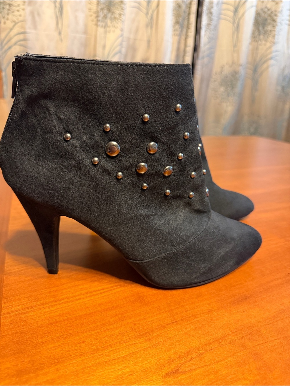 Lane Bryant Black Suede Studded Ankle Booties